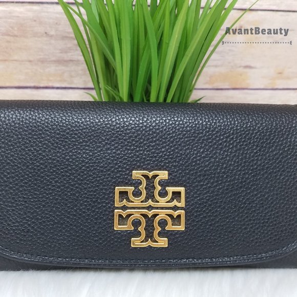 Tory Burch Britten Duo Envelope Black Wallet New - Picture 3 of 11